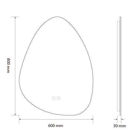 Oglinda Led, Dezaburire si Buton Touch, sticla 5mm, 3 Culori, Intensitate reglabila, dimensiuni 60-75 x 80-100 cm, Gloria
