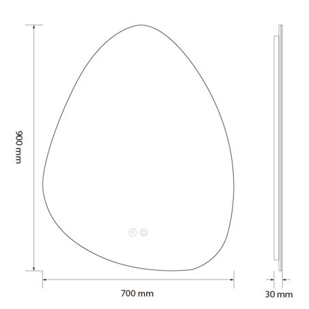 Oglinda Led, Dezaburire si Buton Touch, sticla 5mm, 3 Culori, Intensitate reglabila, dimensiuni 60-75 x 80-100 cm, Gloria