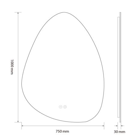 Oglinda Led, Dezaburire si Buton Touch, sticla 5mm, 3 Culori, Intensitate reglabila, dimensiuni 60-75 x 80-100 cm, Gloria