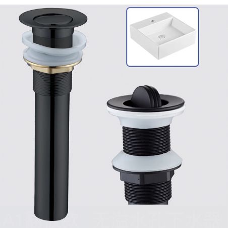 Ventil fara preaplin, sistem bounce, negru mat, alama, cu etansare din silicon, Aria