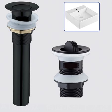 Ventil cu preaplin, sistem bounce, negru mat, alama, cu etansare din silicon, Aria
