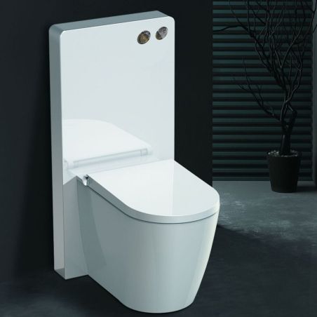 Cadru wc cu rezervor din sticla securizata alba, dimensiunea 54x100 cm , montaj pe podea, Ego-Lilium