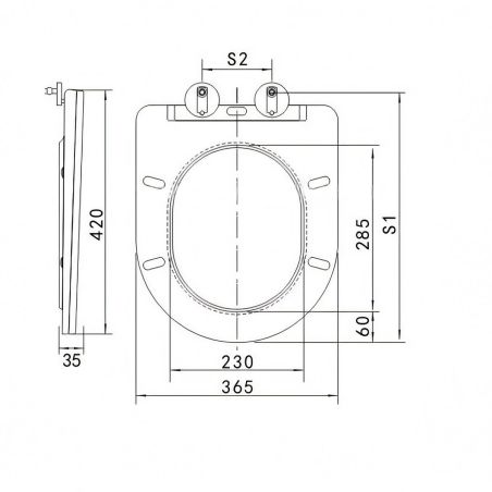 Capac slim Duroplast inchidere Soft-Close, distanta ajustabila, Quick Release, pentru vas wc Ben Alb