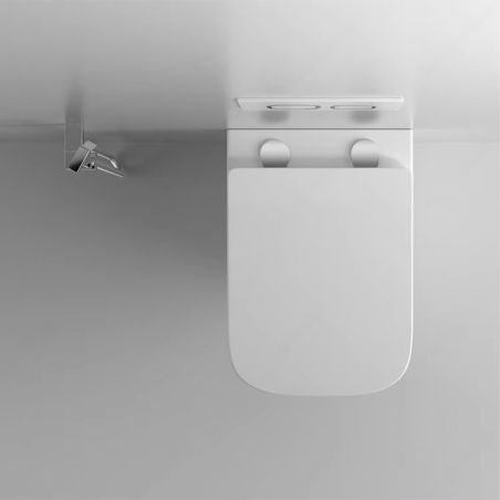 Capac slim Duroplast inchidere Soft-Close, distanta ajustabila, Quick Release, pentru vas wc Alfonso Alb