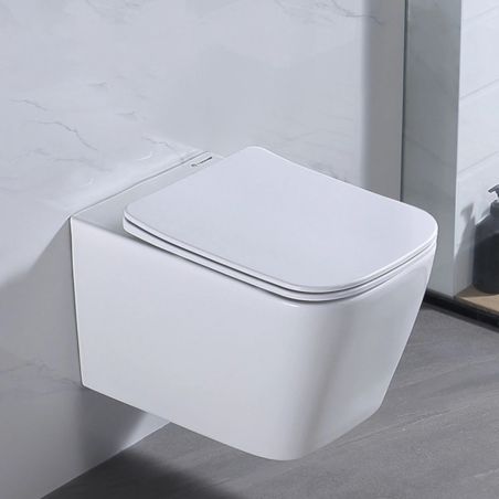 Capac slim Duroplast inchidere Soft-Close, distanta ajustabila, Quick Release, pentru vas wc Alfonso Alb