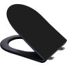 Capac slim Duroplast Soft-Close, distanta ajustabila, Quick Release, pentru vas wc Ben Negru Lucios si Auriu Marble
