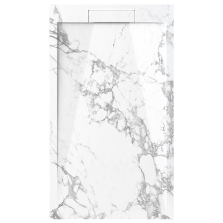 Cadita de dus, Alb, finisaj Carrara Arabescato, compozit, inaltime 2.5 cm, dimensiuni 100-160x80-90 cm, decupabila, Antonio