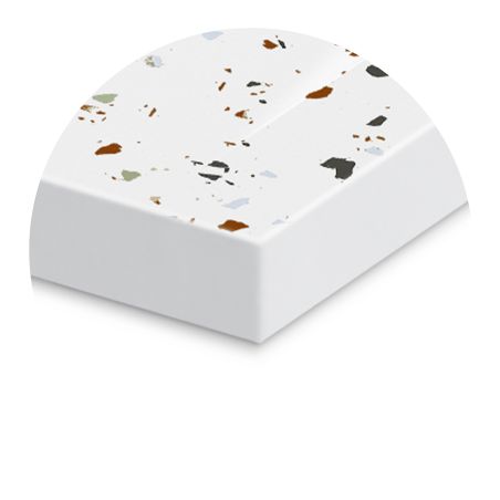 Cadita de dus, Alb, finisaj Terrazzo, compozit mineral, inaltime 2.5 dimensiuni 100-160x80-90 cm, decupabila, Antonio