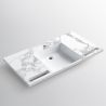 Lavoar, Alb finisaj Carrara Arabescato, suport prosoape, compozit, montaj suspendat pe perete sau incastrat, 105-125x55, Fuente Lavoar, Alb finisaj Carrara Arabescato, suport prosoape, compozit, montaj suspendat pe perete sau incastrat, 105-125x55, Fuente