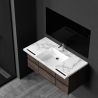 Lavoar, Alb finisaj Carrara Arabescato, suport prosoape, compozit, montaj suspendat pe perete sau incastrat, 105-125x55, Fuente Lavoar, Alb finisaj Carrara Arabescato, suport prosoape, compozit, montaj suspendat pe perete sau incastrat, 105-125x55, Fuente