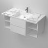 Lavoar, Alb finisaj Carrara Arabescato, suport prosoape, compozit, montaj suspendat pe perete sau incastrat, 105-125x55, Fuente Lavoar, Alb finisaj Carrara Arabescato, suport prosoape, compozit, montaj suspendat pe perete sau incastrat, 105-125x55, Fuente