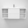 Lavoar, Alb finisaj Carrara Arabescato, suport prosoape, compozit, montaj suspendat pe perete sau incastrat, 105-125x55, Fuente Lavoar, Alb finisaj Carrara Arabescato, suport prosoape, compozit, montaj suspendat pe perete sau incastrat, 105-125x55, Fuente