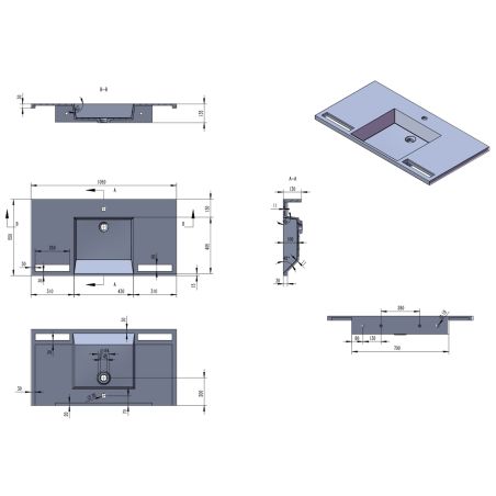 Lavoar, Alb finisaj Carrara Arabescato, suport prosoape, compozit, montaj suspendat pe perete sau incastrat, 105-125x55, Fuente Lavoar, Alb finisaj Carrara Arabescato, suport prosoape, compozit, montaj suspendat pe perete sau incastrat, 105-125x55, Fuente