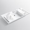 Lavoar, Alb  finisaj Carrara Arabescato, suport prosoape, compozit, montaj suspendat sau semi-incastrat, 105x55 cm, Lavanda