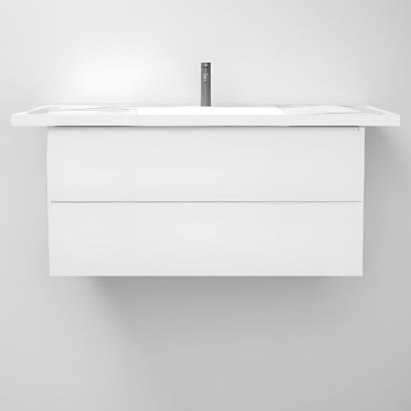 Lavoar, Alb  finisaj Carrara Arabescato, suport prosoape, compozit, montaj suspendat sau semi-incastrat, 105x55 cm, Lavanda