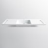 Lavoar, Alb Lucios, suport prosoape laterale, compozit mineral, montaj suspendat pe perete, 125x55 cm, Lavanda Lavoar, Alb Lucios, suport prosoape laterale, compozit mineral, montaj suspendat pe perete, 125x55 cm, Lavanda