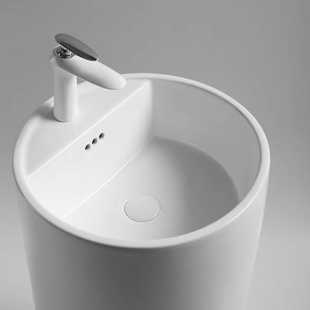 Lavoar stativ Fida, Alb, 45x45x85 cm, montaj pe podea, ceramica sanitara