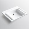 Lavoar, Alb Lucios, suport prosoape laterale, compozit mineral, montaj suspendat pe perete, 65x55 cm, Lavanda Lavoar, Alb Lucios, suport prosoape laterale, compozit mineral, montaj suspendat pe perete, 65x55 cm, Lavanda