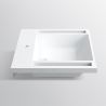 Lavoar, Alb Lucios, suport prosoape laterale, compozit mineral, montaj suspendat pe perete, 65x55 cm, Lavanda Lavoar, Alb Lucios, suport prosoape laterale, compozit mineral, montaj suspendat pe perete, 65x55 cm, Lavanda
