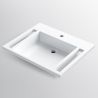 Lavoar, Alb Lucios, suport prosoape laterale, compozit mineral, montaj suspendat pe perete, 65x55 cm, Lavanda Lavoar, Alb Lucios, suport prosoape laterale, compozit mineral, montaj suspendat pe perete, 65x55 cm, Lavanda