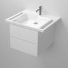 Lavoar, Alb Lucios, suport prosoape laterale, compozit mineral, montaj suspendat pe perete, 65x55 cm, Lavanda Lavoar, Alb Lucios, suport prosoape laterale, compozit mineral, montaj suspendat pe perete, 65x55 cm, Lavanda