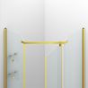 Cabina de dus, pentagonala, usa batanta, Auriu Mat, sticla 8 mm, suport prosoape, 2 rafturi, 90 x 90 cm, Nano Easy Clean, Leon
