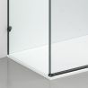 Cabina de dus, 3 laturi, perete fix, usa glisanta, 8 mm, Tratament Nano, Negru Mat, Dimensiuni 70-90x100-120-160 cm, Solana