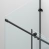 Cabina de dus, 3 laturi, perete fix, usa glisanta, 8 mm, Tratament Nano, Negru Mat, Dimensiuni 70-90x100-120-160 cm, Solana