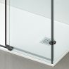 Cabina de dus, 3 laturi, perete fix, usa glisanta, 8 mm, Tratament Nano, Negru Mat, Dimensiuni 70-90x100-120-160 cm, Solana