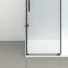 Cabina de dus, 3 laturi, perete fix, usa glisanta, 8 mm, Tratament Nano, Negru Mat, Dimensiuni 70-90x100-120-160 cm, Solana