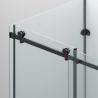 Cabina de dus, 3 laturi, perete fix, usa glisanta, 8 mm, Tratament Nano, Negru Mat, Dimensiuni 70-90x100-120-160 cm, Solana