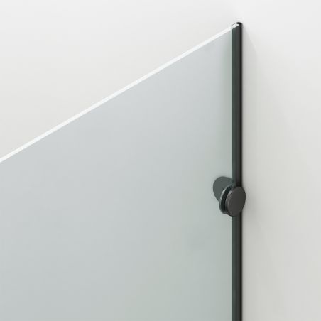 Cabina de dus, perete fix, usa glisanta, Sticla 8 mm, Tratament Nano, Negru Mat, Dimensiuni 70-90x100-120-160 cm, Solana