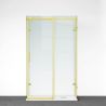 Cabina de dus, 3 laturi, perete fix, usa glisanta, 8 mm, Tratament Nano, Auriu Mat, Dimensiuni 80-90x120-140-160 cm, Solana