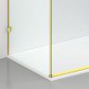 Cabina de dus, 3 laturi, perete fix, usa glisanta, 8 mm, Tratament Nano, Auriu Mat, Dimensiuni 80-90x120-140-160 cm, Solana