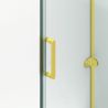 Cabina de dus, 3 laturi, perete fix, usa glisanta, 8 mm, Tratament Nano, Auriu Mat, Dimensiuni 80-90x120-140-160 cm, Solana