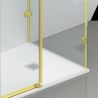 Cabina de dus, 3 laturi, perete fix, usa glisanta, 8 mm, Tratament Nano, Auriu Mat, Dimensiuni 80-90x120-140-160 cm, Solana