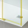 Cabina de dus, 3 laturi, perete fix, usa glisanta, 8 mm, Tratament Nano, Auriu Mat, Dimensiuni 80-90x120-140-160 cm, Solana