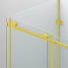 Cabina de dus, 3 laturi, perete fix, usa glisanta, 8 mm, Tratament Nano, Auriu Mat, Dimensiuni 80-90x120-140-160 cm, Solana