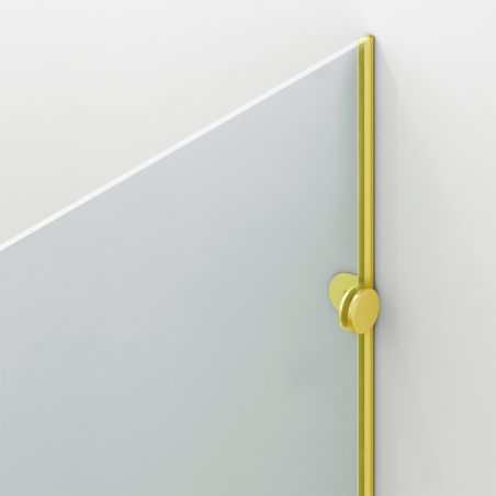 Cabina de dus, perete fix,usa glisanta, Sticla 8 mm, Tratament Nano, Auriu Mat, Dimensiuni 80-90x120-140-160 cm, Solana