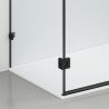 Cabina de dus, 3 laturi, Usa batanta, Negru Mat, Sticla 8 mm, Tratament Nano, Dimensiuni 70-80-90x100-120 cm, Trinity
