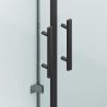 Cabina de dus, 3 laturi, Usa batanta, Negru Mat, Sticla 8 mm, Tratament Nano, Dimensiuni 70-80-90x100-120 cm, Trinity