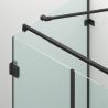 Cabina de dus, 3 laturi, Usa batanta, Negru Mat, Sticla 8 mm, Tratament Nano, Dimensiuni 70-80-90x100-120 cm, Trinity