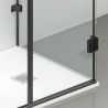 Cabina de dus, 3 laturi, Usa batanta, Negru Mat, Sticla 8 mm, Tratament Nano, Dimensiuni 70-80-90x100-120 cm, Trinity