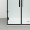 Cabina de dus, 3 laturi, Usa batanta, Negru Mat, Sticla 8 mm, Tratament Nano, Dimensiuni 70-80-90x100-120 cm, Trinity