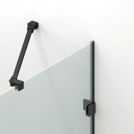 Cabina de dus, 3 laturi, Usa batanta, Negru Mat, Sticla 8 mm, Tratament Nano, Dimensiuni 70-80-90x100-120 cm, Trinity