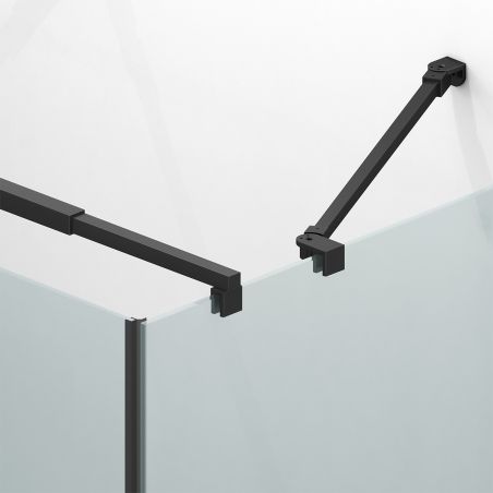 Cabina de dus, 3 laturi, Usa batanta, Negru Mat, Sticla 8 mm, Tratament Nano, Dimensiuni 70-80-90x100-120 cm, Trinity