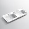 Lavoar dublu, compozit, finisaj Carrara Arabescato, montaj semi-incastrat, 121x54.2 cm, Cortina