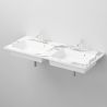 Lavoar dublu, compozit, finisaj Carrara Arabescato, montaj semi-incastrat, 121x54.2 cm, Cortina