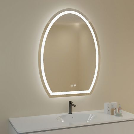Oglinda smart Led, 5 mm, dezaburire, buton touch, 3 Culori, dimensiune 70x80 cm, Zenit