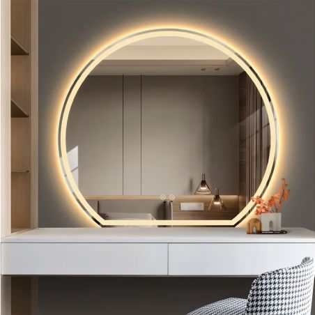 Oglinda smart Led, 5 mm, dezaburire, buton touch, 3 Culori, dimensiune 70x80 cm, Zenit